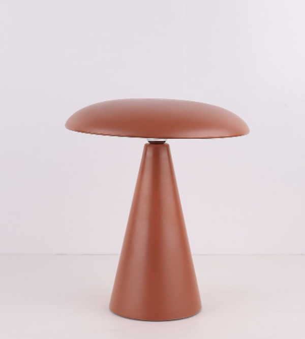 LED Bureaulamp ‘Mushie’ – Draadloze Tafellamp op Accu met Kleurstanden | Auburn | 15,5x15,5x21cm | Chique Living