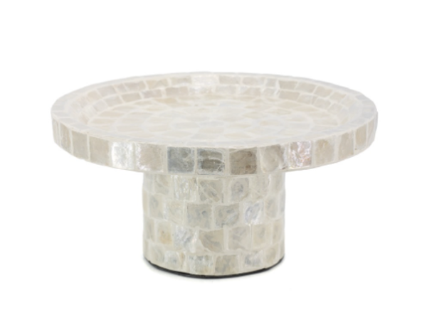 Schelpen Plateau Op Voet Capiz Meya | 25x25x12cm