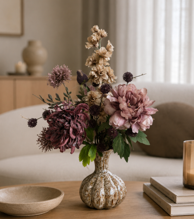 Vaasje Inclusief Zijden Bloemen Boeket