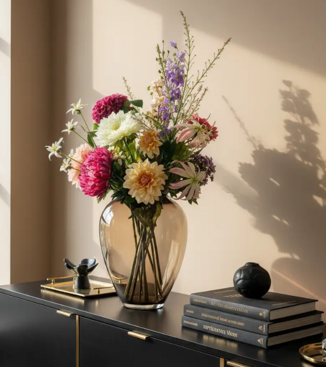 XL Zijden Bloemen Boeket ‘Happy’ | Met of zonder vaas
