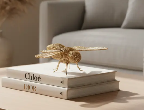 Ornament 'Cicada' Goud | Light & Living | 24x14,5x5,5 cm