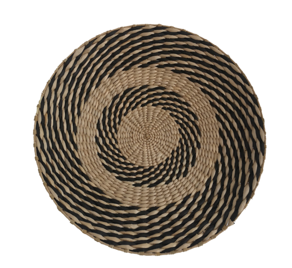 Wanddecoratie Rotan | Zwart/Naturel | 45x7cm