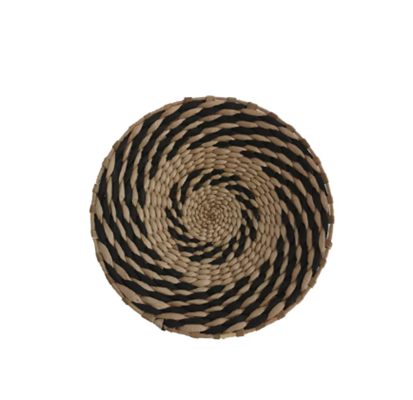 Wanddecoratie Rotan | Zwart/Naturel | 25x4cm