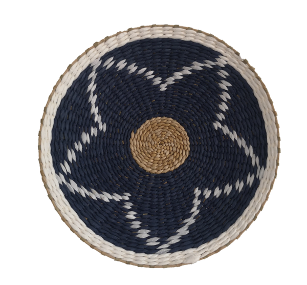 Wanddecoratie Rotan 'Star' | Zwart/Naturel | 45x7cm