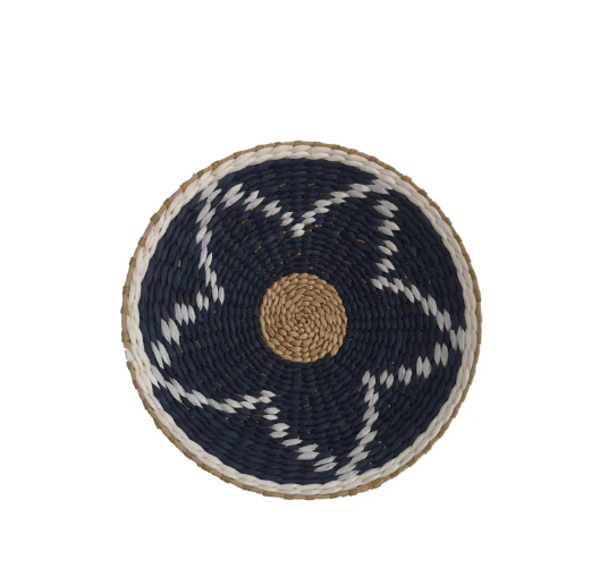 Wanddecoratie Rotan 'Star' | Zwart/Naturel | 35x6cm
