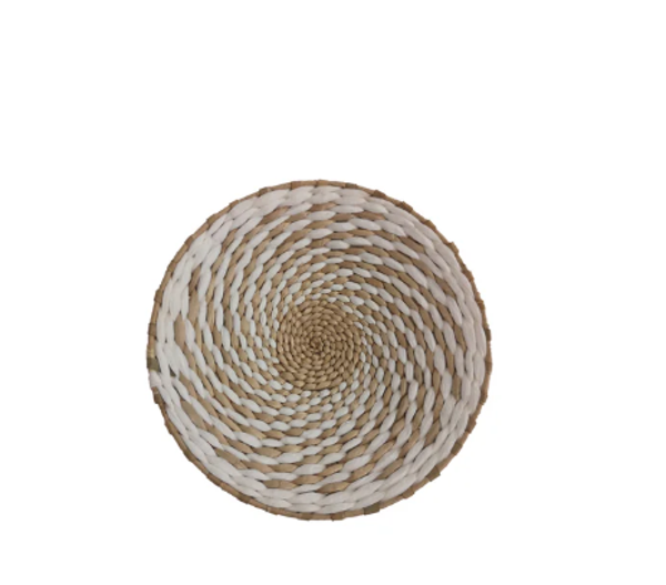 Wanddecoratie Rotan | Wit/Naturel | 25x4cm
