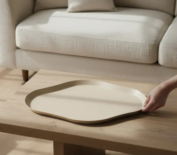 Organische Vorm Dienblad Beige | 43x25x2cm