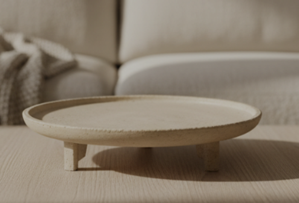 Aardewerk Plateau | Beige | 28,5x28,5x8cm