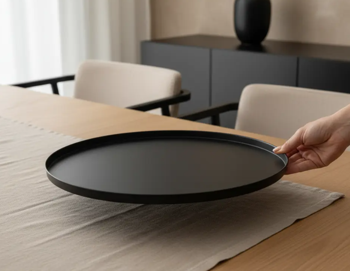 Rond Dienblad Decoratief | Zwart | In verschillende maten