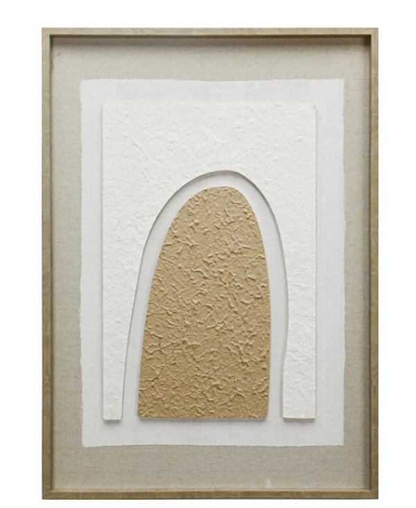 Schilderij In Lijst | Abstract Organisch Zand | 50x70x3cm