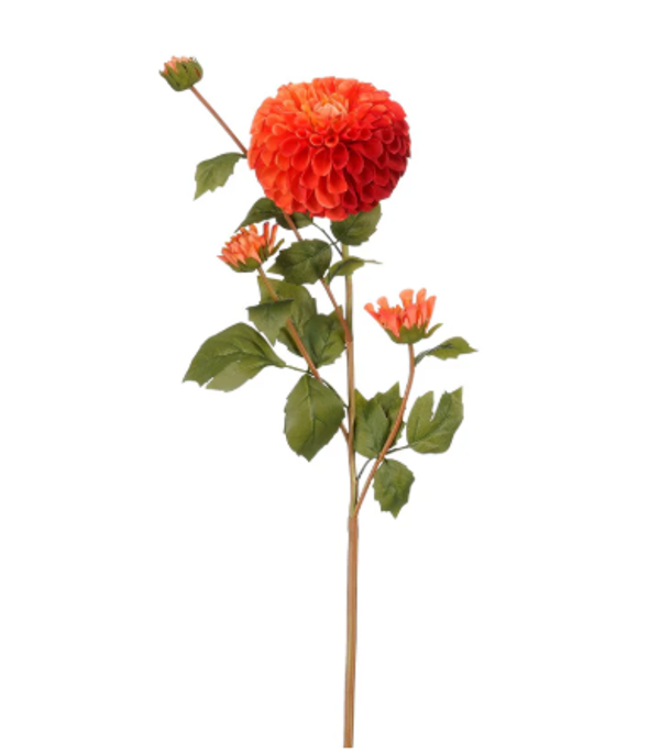 Kunstbloem Dahlia Real Touch Oranje | 78cm