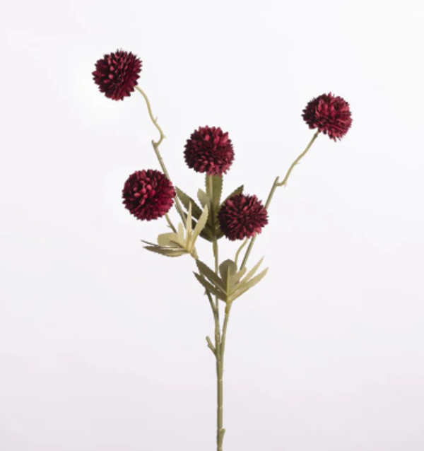 Kunsttak Mini Pom Pom Burgundy | 51cm
