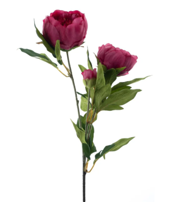 Kunstbloemen Pioenroos Fuchsia | 65cm
