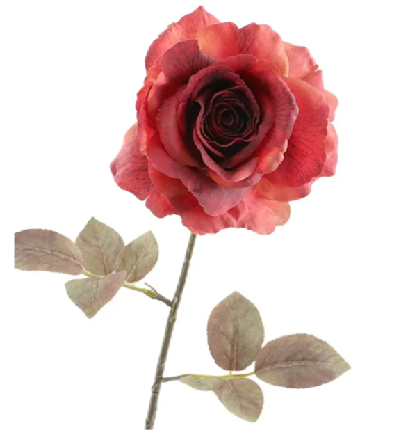 Kunstbloem Roos Dried Red | 67cm