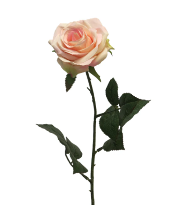 Kunstbloem Roos Creme/Pink | 64cm
