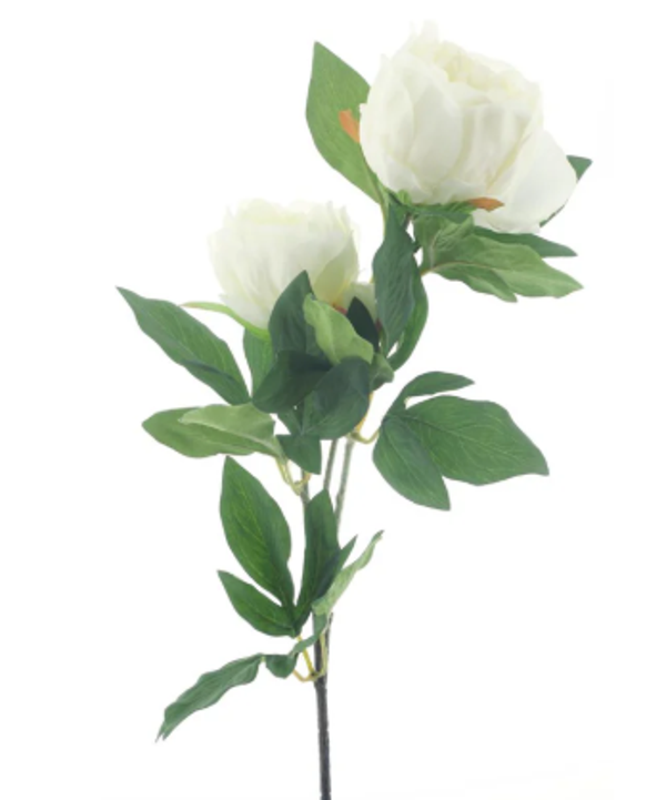 Kunstbloemen Pioenroos Creme | 65cm