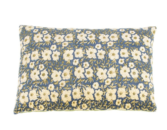 Kussen ‘Floral’ Smaragd – Luxe Sierkussen 40x60cm met Bloemmotief