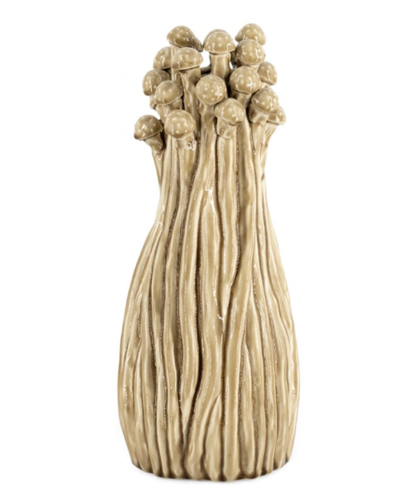Vaas ‘Fungi’ Keramiek Beige – Organische Decoratieve Vaas 15x15x37,3cm