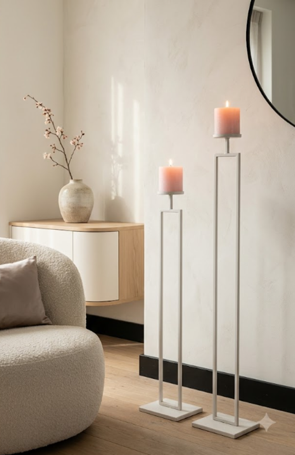 Vloer Kandelaar Set Ivory Concordia | Vase The World | Set van 2