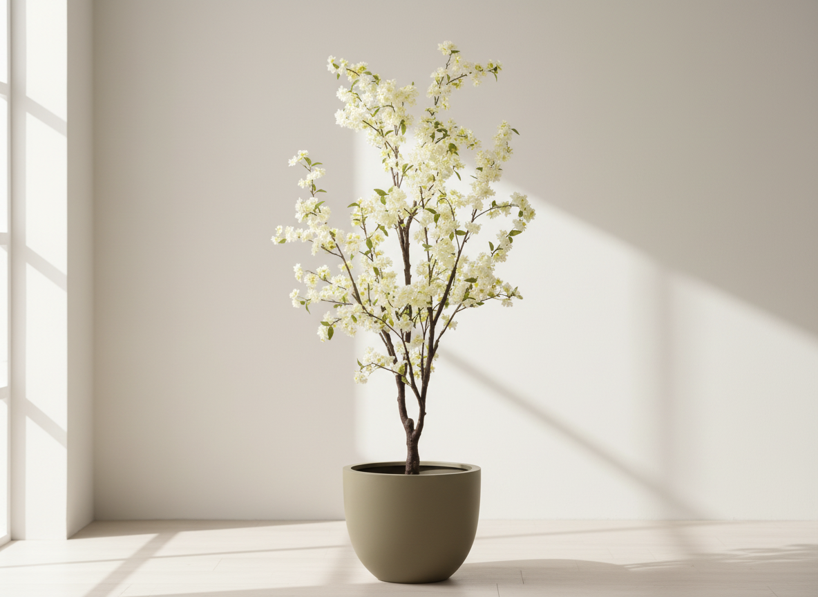 Kunst Blossom Cherry Tree Wit – 175 cm | Luxe Bloesemboom