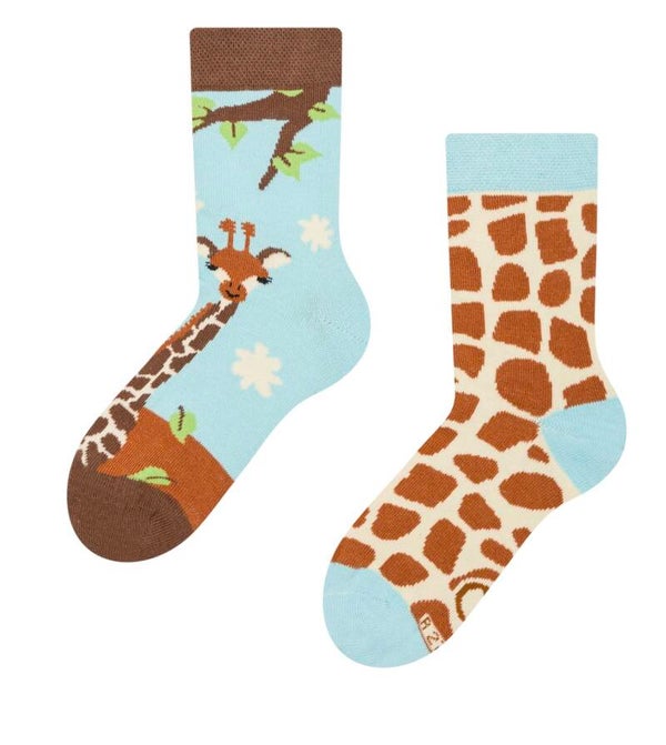 Vrolijke kindersokken schattige giraffe