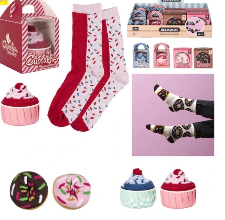 Dessertsokken; cupcake’s en donut’s