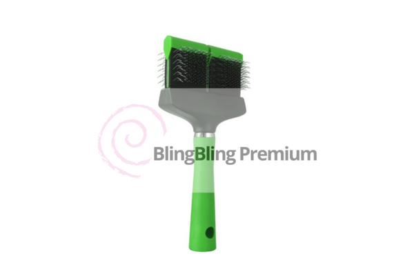 Flexibele borstel slicker groen - dubbel