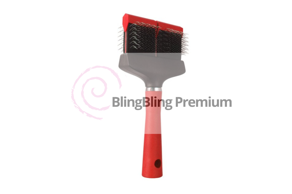 Flexibele borstel slicker rood - dubbel