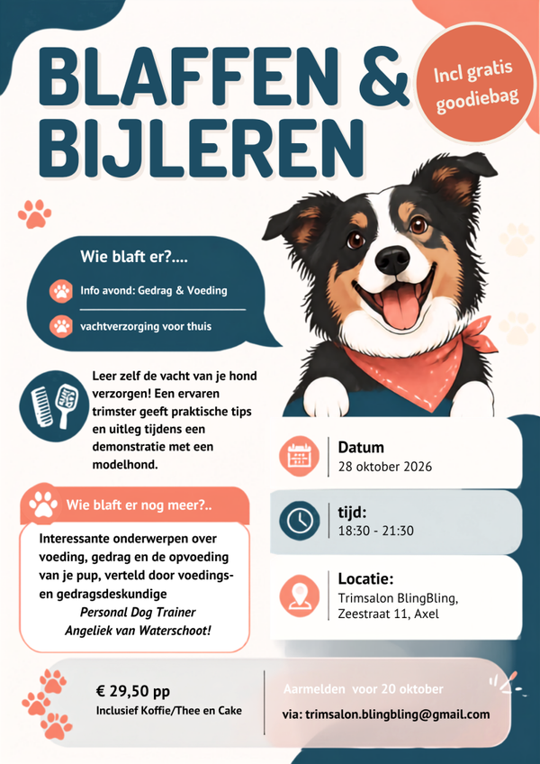 Info avond: Blaffen & Bijleren 28 oktober 2026