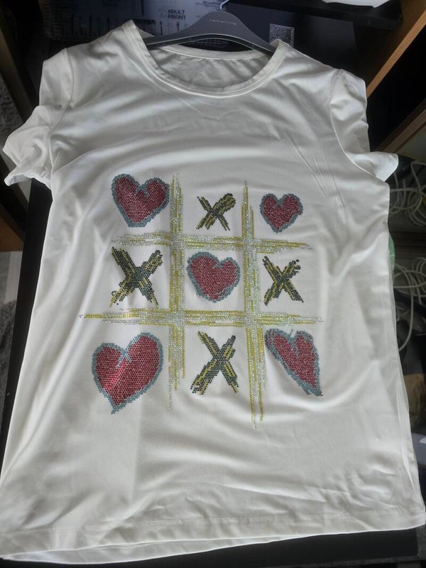 Tic-Tac-Toe Rhinestone T-Shirt – Large (UK 12-14)