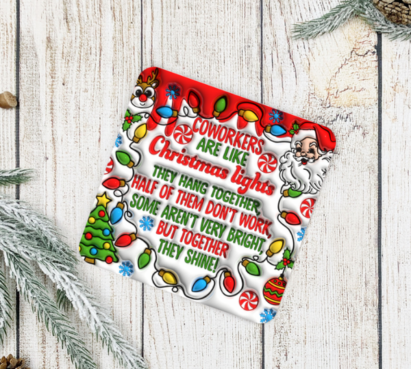 Christmas Coworker Funny 3D Puff Mug & Coaster Gift Set – 11 oz Mug + Matching Coaster