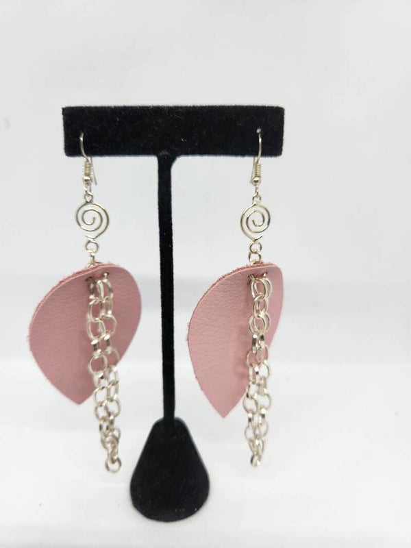 Pink Luxe Leather EarGlam