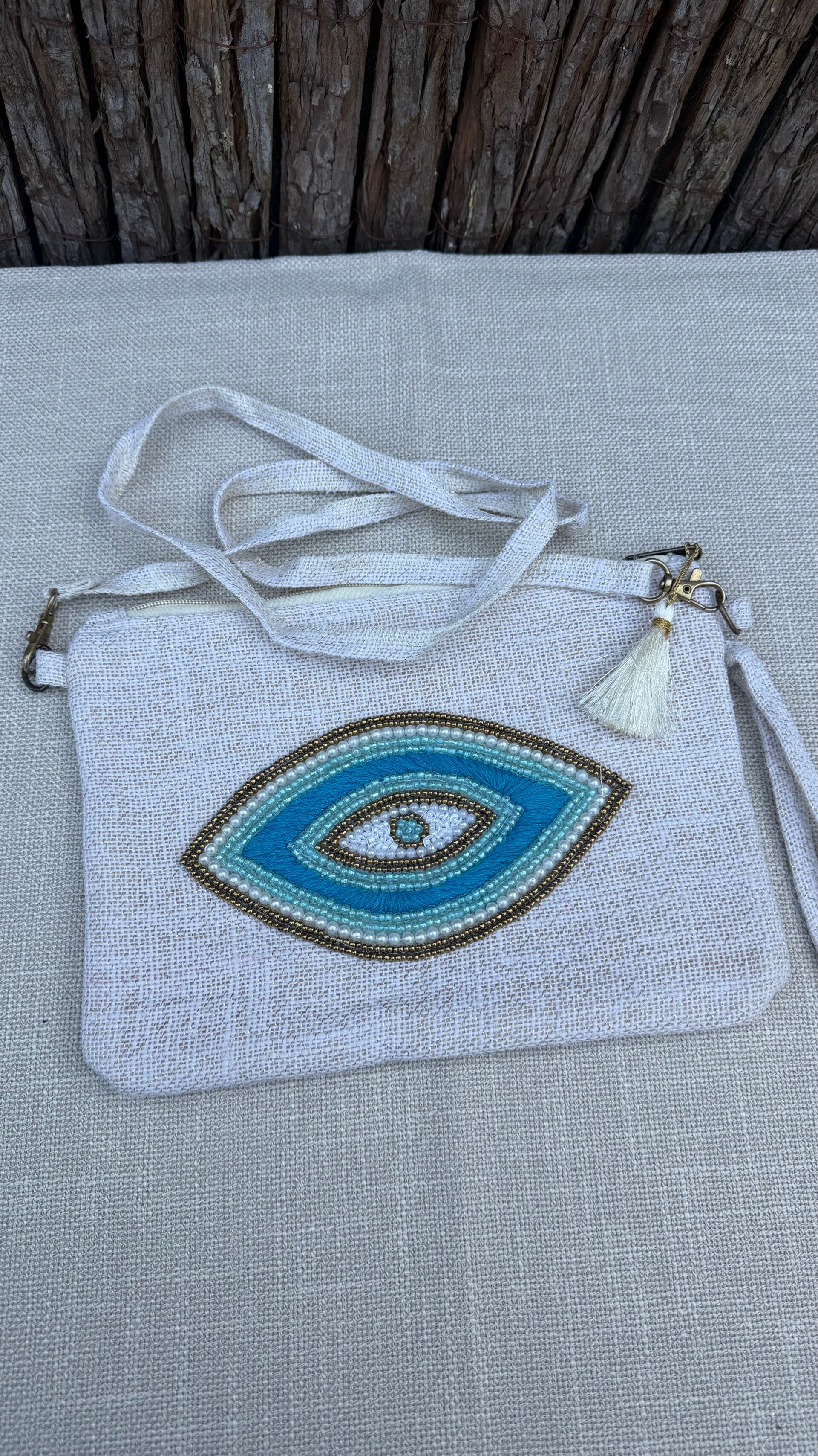 Pochette œil - beige