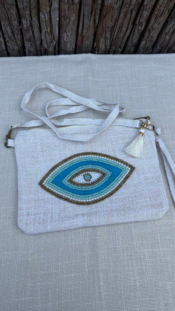 Pochette œil - beige
