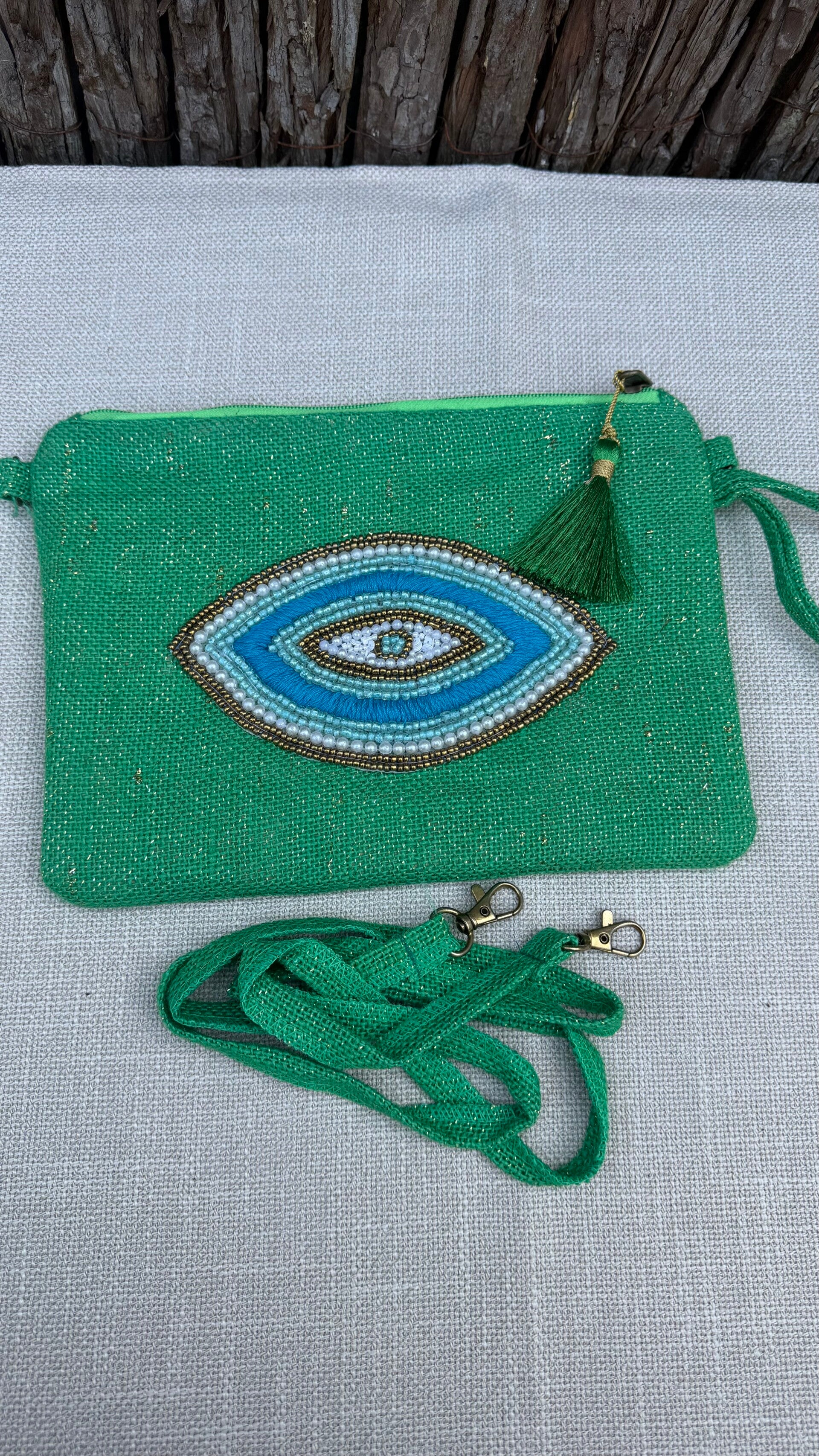 Pochette œil - vert Brésil
