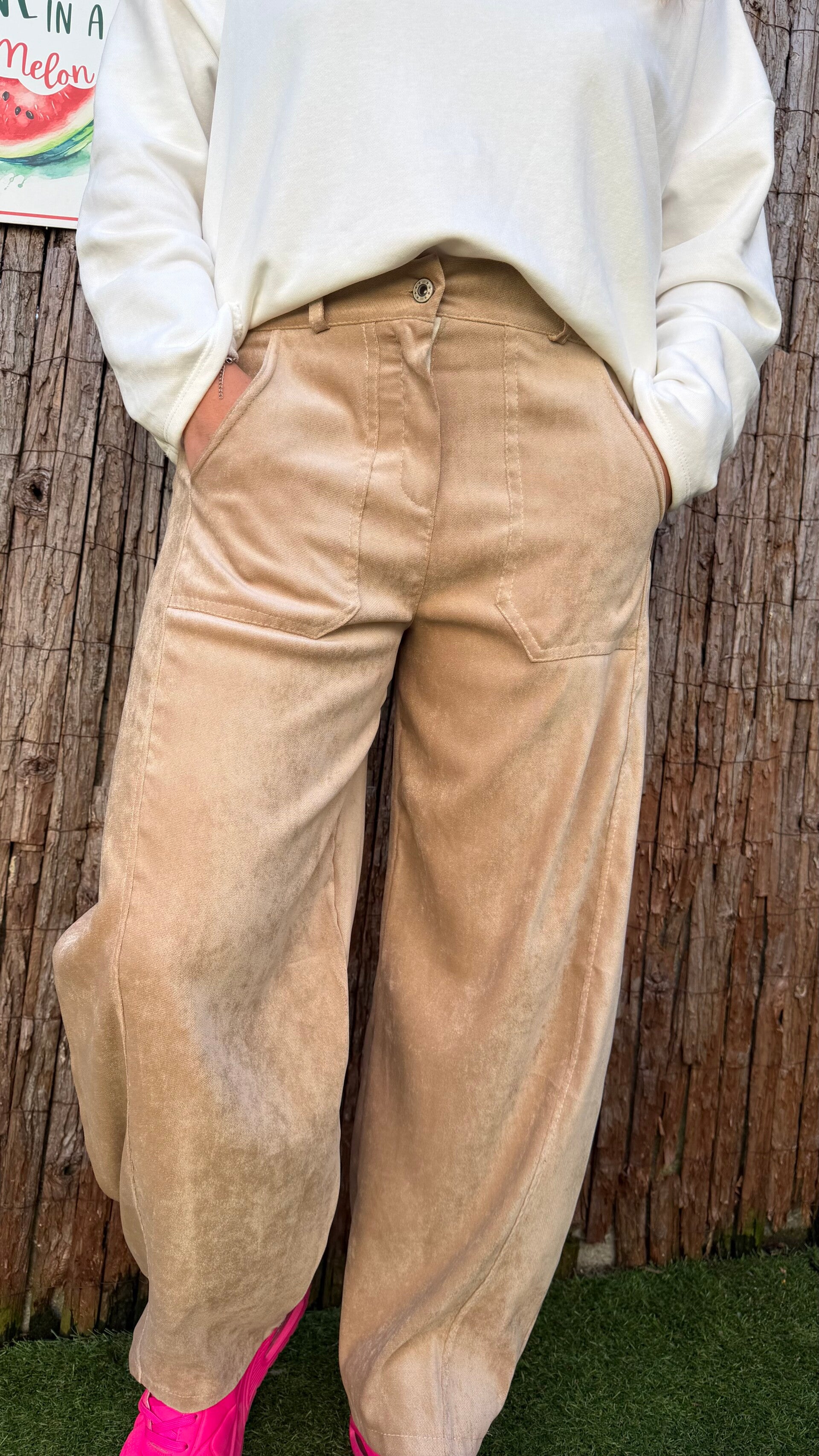 Pantalon ballon daim