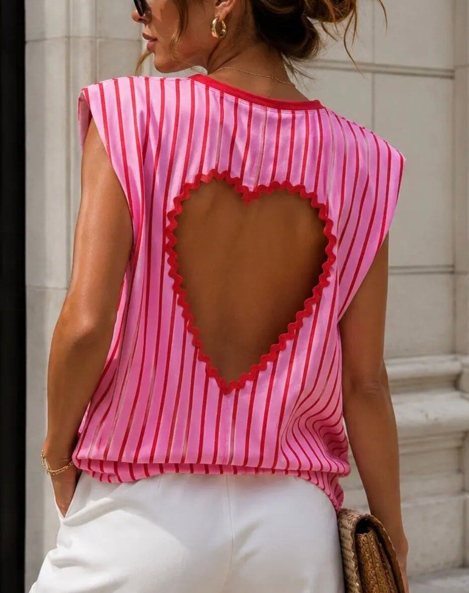 T-shirt ligné cœur