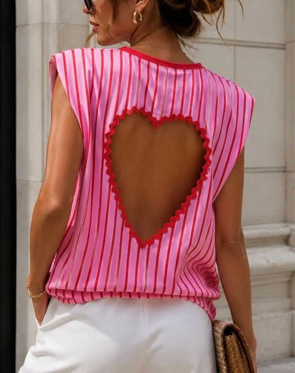T-shirt ligné cœur