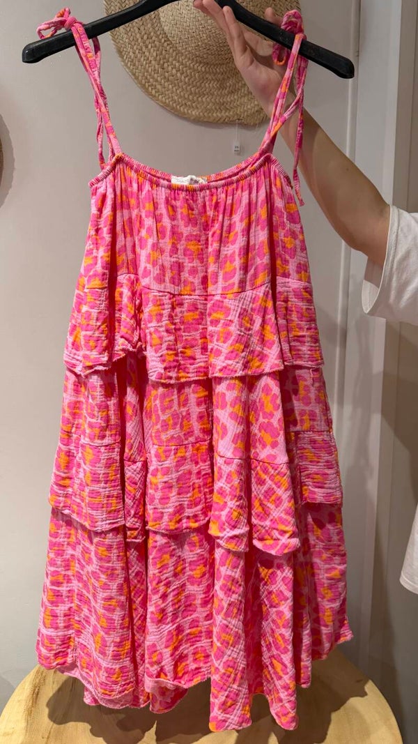 Robe bretelle Léo fushia