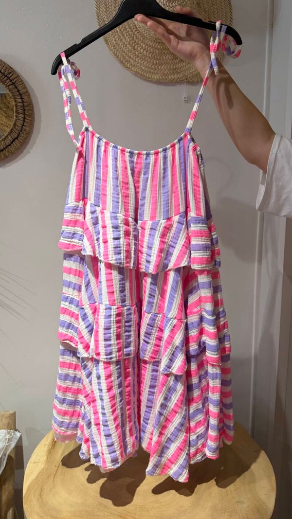 Robe bretelle lignée