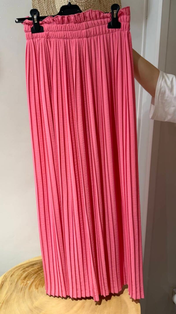 Pantalon plissé fushia