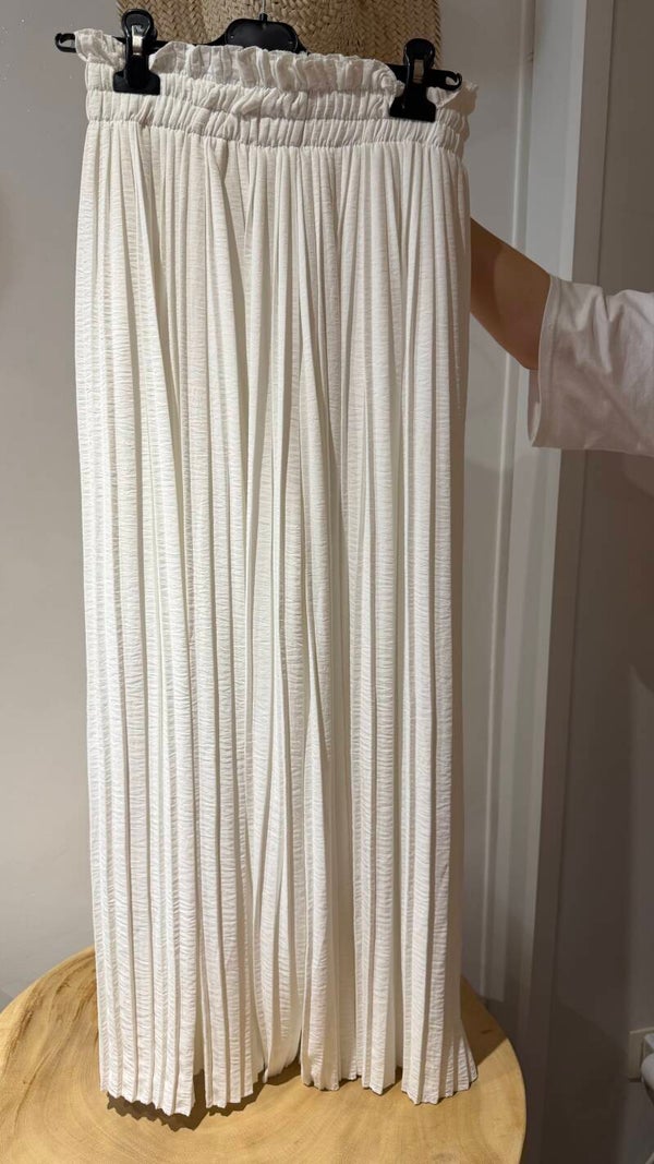Pantalon plissé blanc