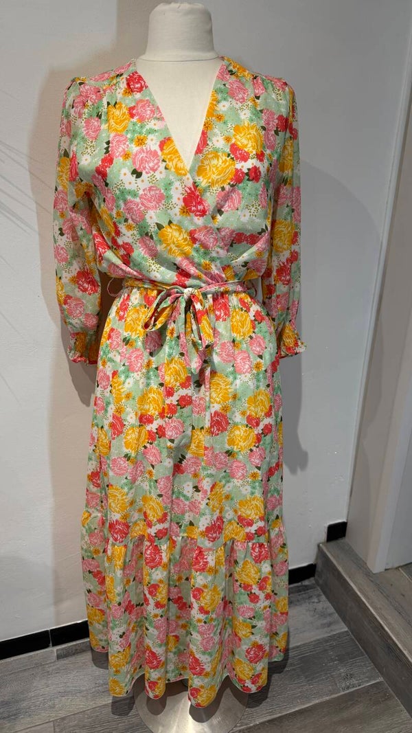 Robe fleurie orange