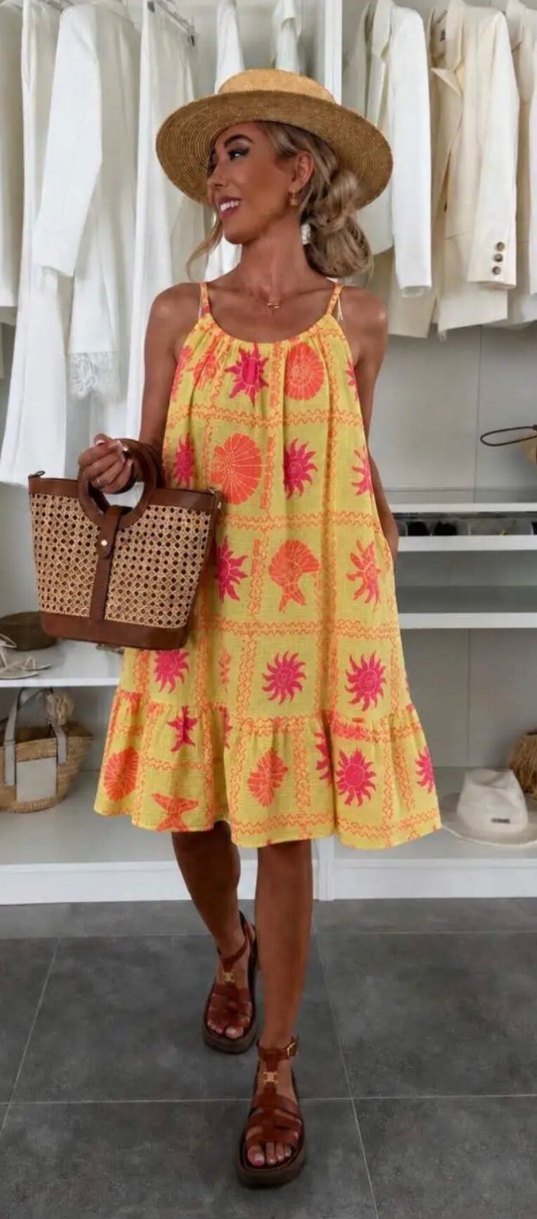 Robe coquillage jaune