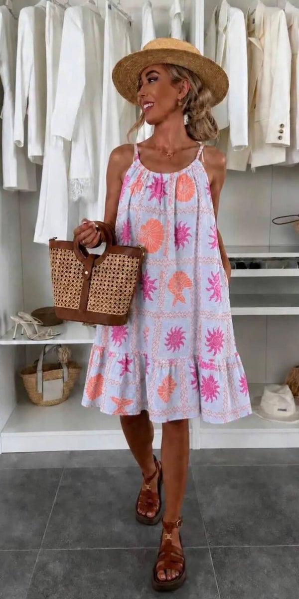 Robe coquillage bleu