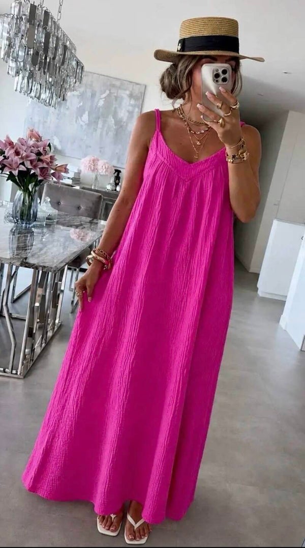 Robe bretelle fushia
