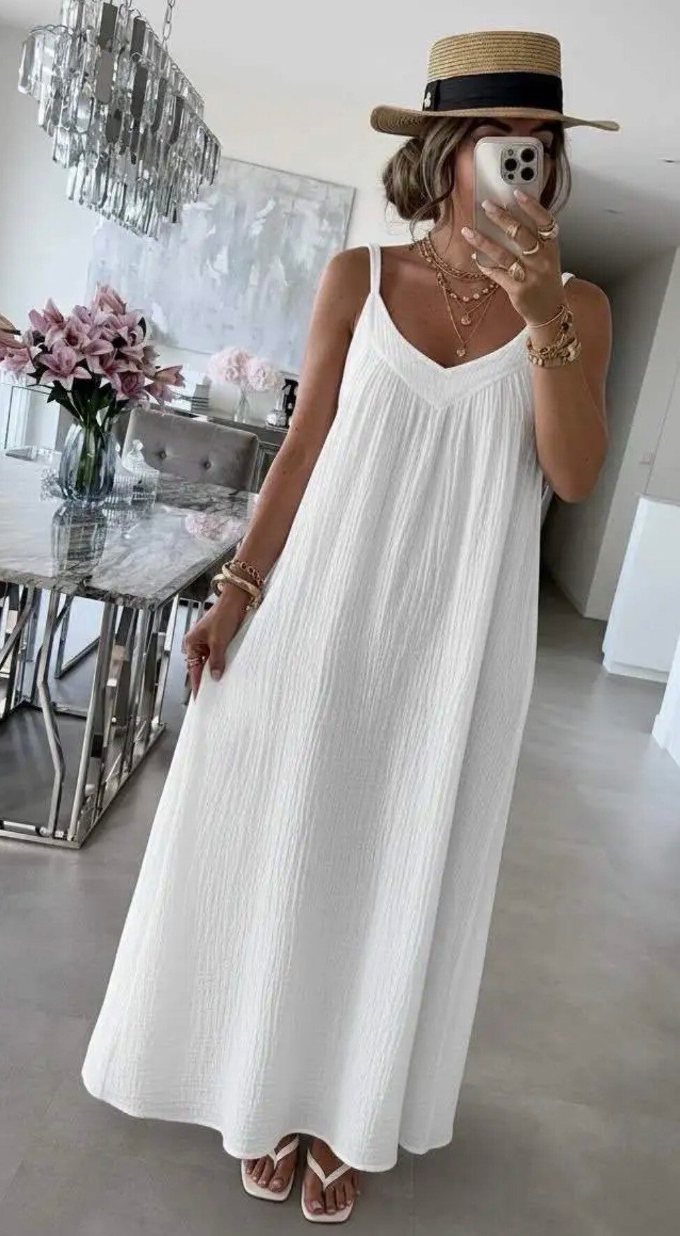 Robe bretelle blanc