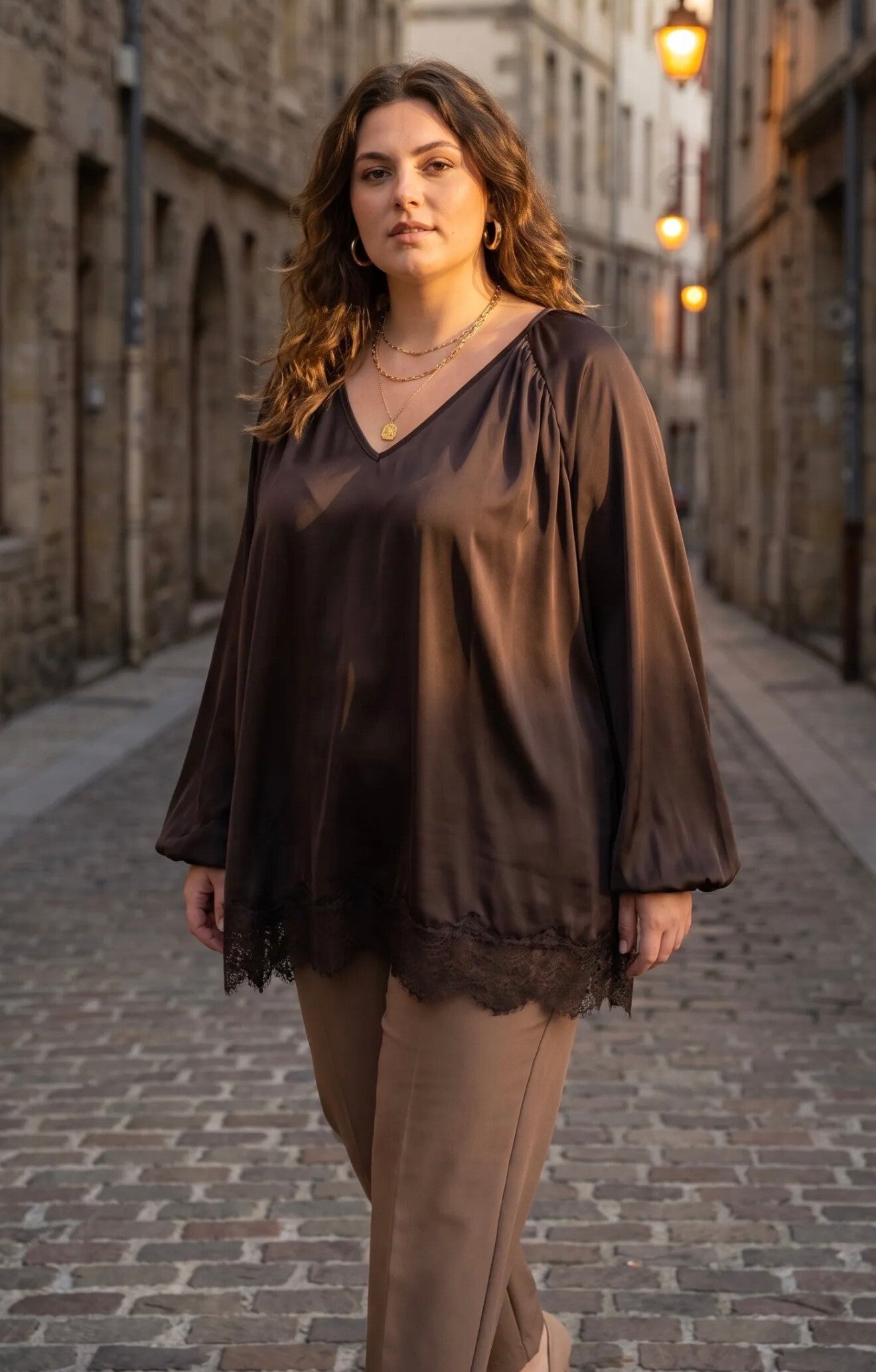 Blouse choco dentelle