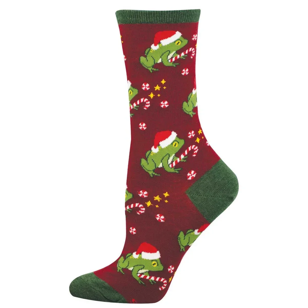 Damensocken Christmas Frog