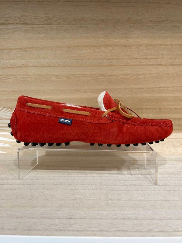 Mokassins Gefüttert Noppen Rot